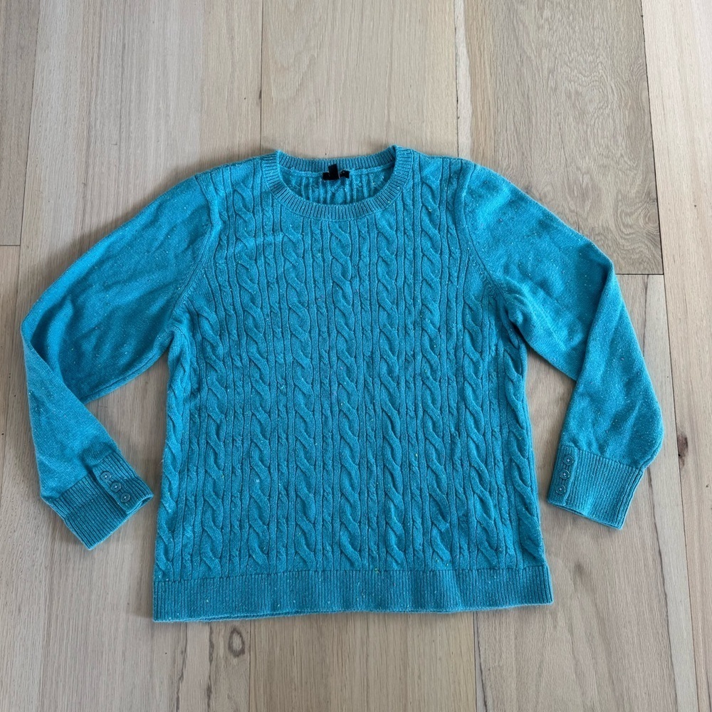 Talbots Teal Cable Knit Sweater